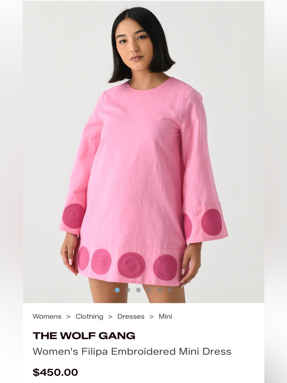 The Wolf Gang Filipa Embroidered Circle Mini Dress XS